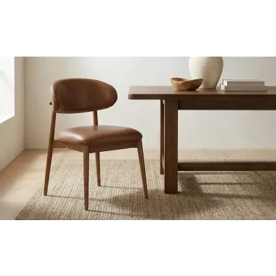 Ellie Brown Leather Dining Chair