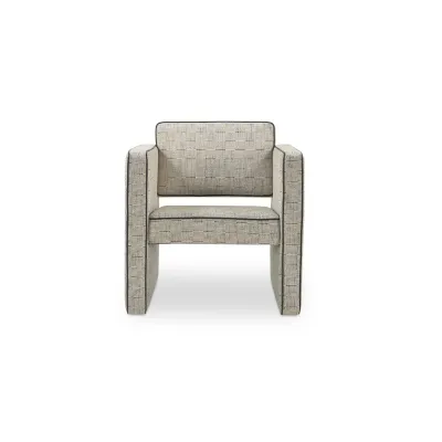 Harris Black And Beige Weave Accent Chair