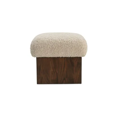 Serge Cream Faux Shearling Ottoman