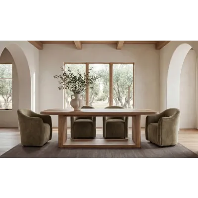 Drava Green Rolling Dining Chair