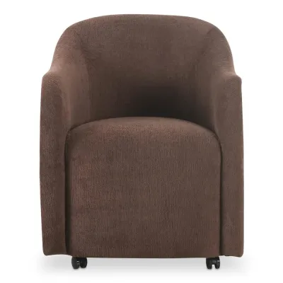 Drava Rolling Dining Chair Dark Brown