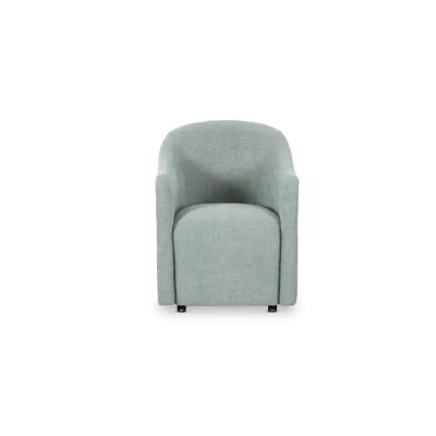 Drava Light Blue Rolling Dining Chair