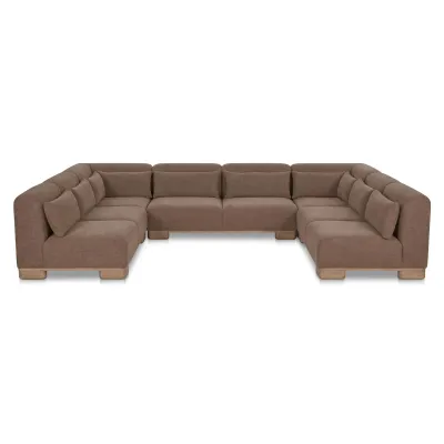June Dark Brown U Shaped Modular Sectional