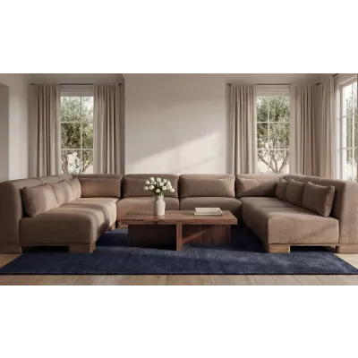 June Dark Brown U Shaped Modular Sectional