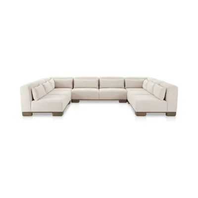 June Oatmeal U Shaped Modular Sectional