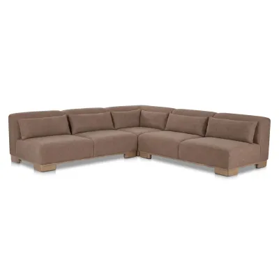 June Dark Brown Corner Modular Sectional