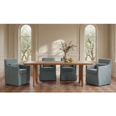 Lydia Blue Slipcover Dining Chair