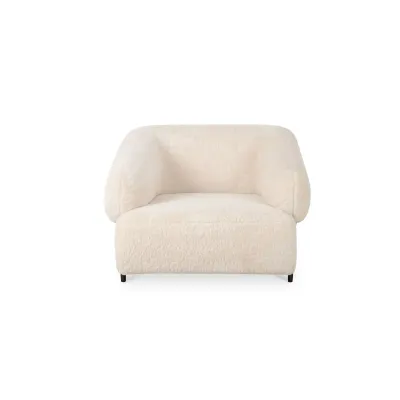 Devlin Cream Faux Fur Lounge Chair