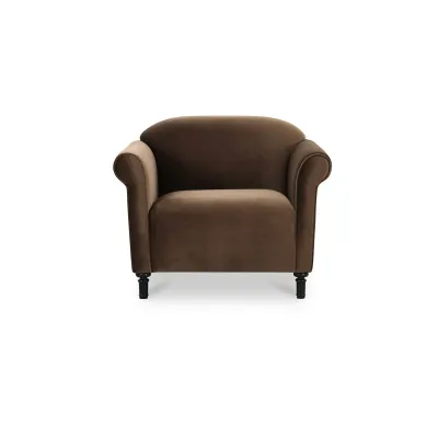 Harmony Dark Brown Faux Mohair Accent Chair