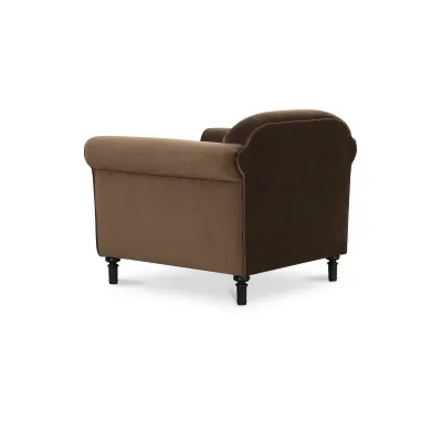 Harmony Dark Brown Faux Mohair Accent Chair