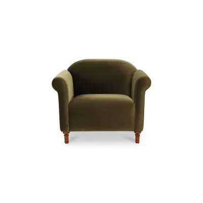 Harmony Dark Green Faux Mohair Accent Chair