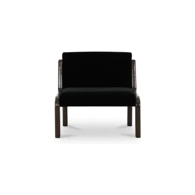 Edie Black Faux Mohair Accent Chair
