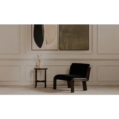 Edie Black Faux Mohair Accent Chair