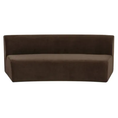 Naomi Dark Brown Concave Sofa