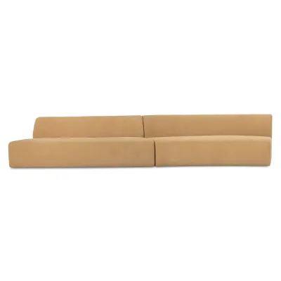 Naomi Golden Yellow 2 Piece Wave Modular Sectional
