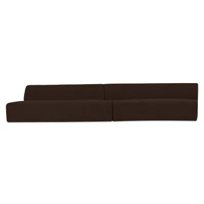 Naomi Dark Brown 2 Piece Wave Modular Sectional