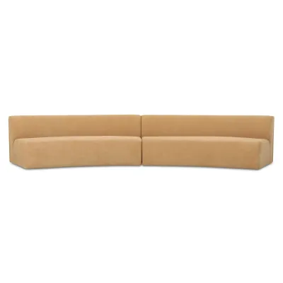 Naomi Golden Yellow 2 Piece Concave Modular Sectional