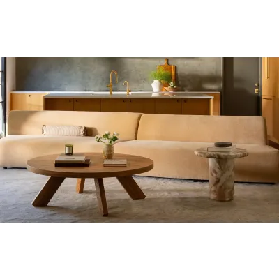 Naomi Golden Yellow 2 Piece Concave Modular Sectional