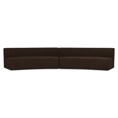 Naomi Dark Brown 2 Piece Concave Modular Sectional