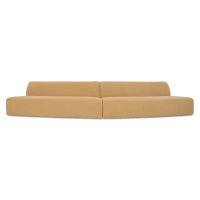 Naomi Golden Yellow 2 Piece Convex Modular Sectional