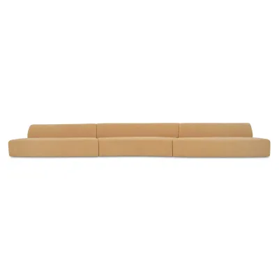 Naomi Golden Yellow 3 Piece Wave Modular Sectional