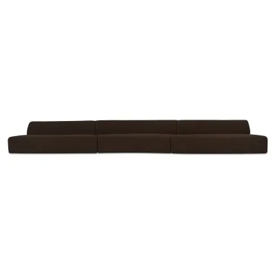 Naomi Dark Brown 3 Piece Wave Modular Sectional