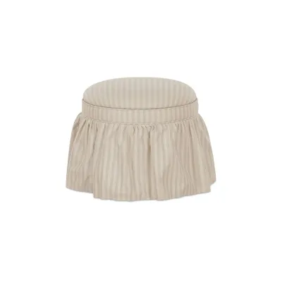 Heidi Beige Stripe Storage Ottoman