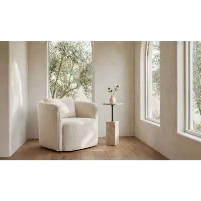Cecil Warm White Accent Chair