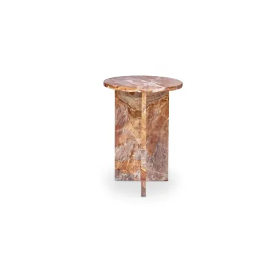 Grace Orange Levante Marble Accent Table