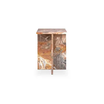 Blair Orange Levante Marble Accent Table