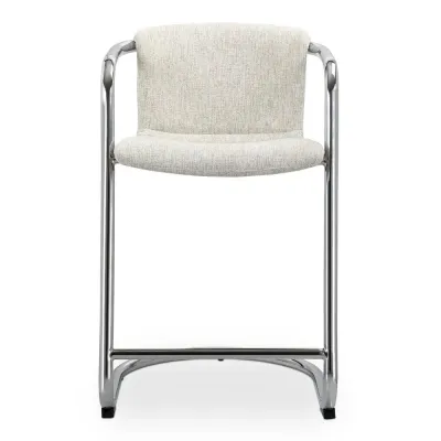 Freeman Chrome Frame Counter Stool Blended Cream - Set Of Two