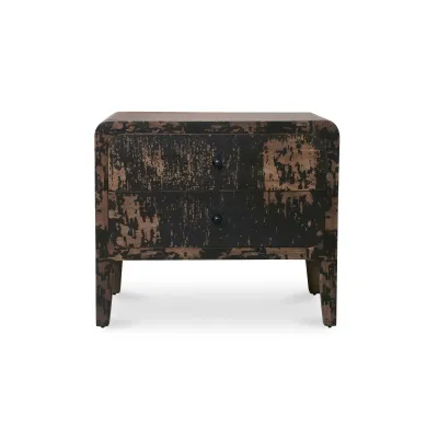 Iris Distressed Black Nightstand