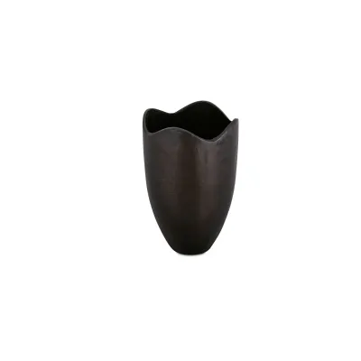 Athena Blackened Bronze Cast Aluminum Vase