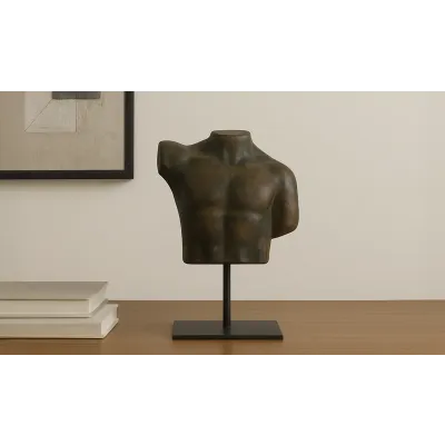 Victor Dark Green Patina Cast Aluminum Sculpture