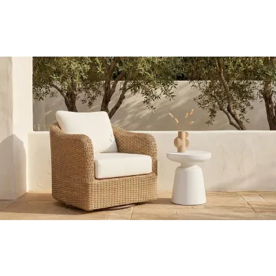 Ruth White Outdoor Side Table