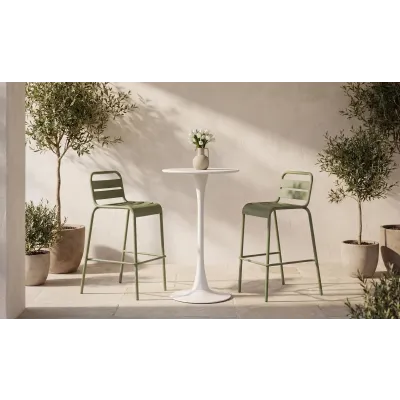 Gage White Outdoor Bar Table