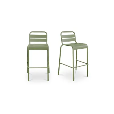 Kade Green Outdoor Bar Stool Set of Two