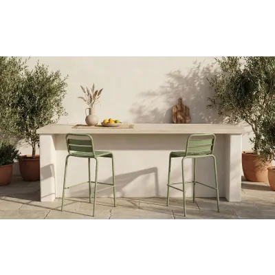 Kade Green Outdoor Bar Stool Set of Two