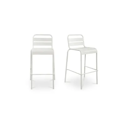 Kade White Outdoor Bar Stool Set of Two