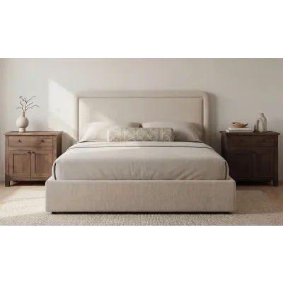 Simon Flecked Beige Storage Bed