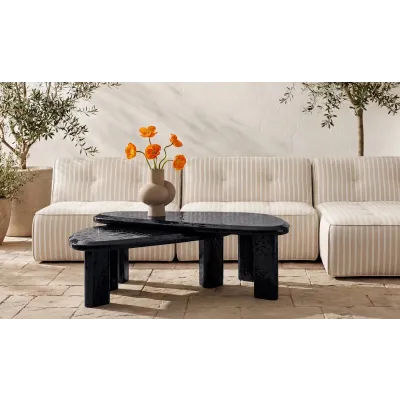 Sophie Charcoal Lacquer Outdoor Nesting Table Set