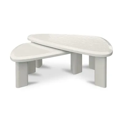 Sophie Cream Lacquer Outdoor Nesting Table Set