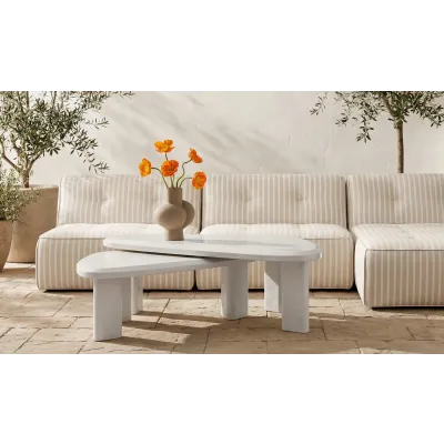 Sophie Cream Lacquer Outdoor Nesting Table Set