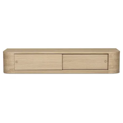Round Natural Off Floating Console Table