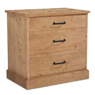 Tade 3 Drawer Nightstand Honey Pine
