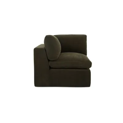 Cates Dark Green Corner Chair