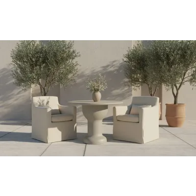 Lydia Cream Outdoor Slipcover Dining Chair