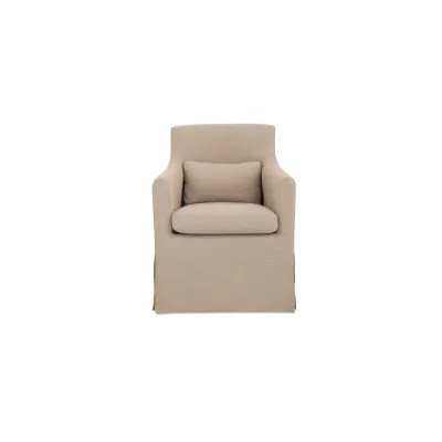 Lydia Light Brown Outdoor Slipcover Dining Chair