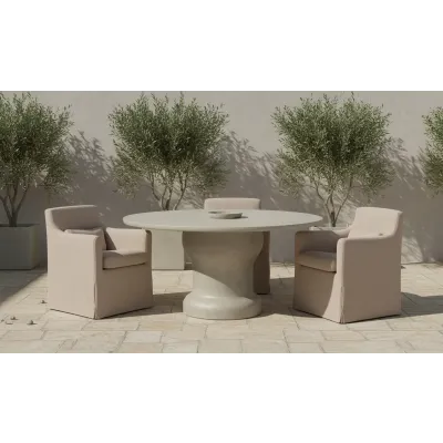 Lydia Light Brown Outdoor Slipcover Dining Chair
