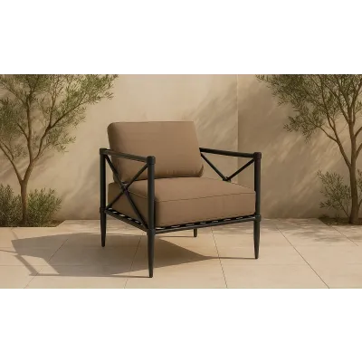 Willow Light Brown Outdoor Accent Chair